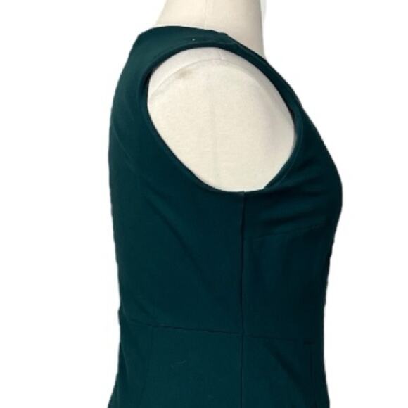 Lands’ End Dress Ponte Knit Sheath Pockets Hunter Green Floral Women’s Size 14 - Picture 7 of 11